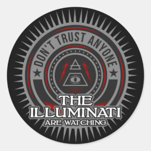 Illuminati tittar på Lita inte på någon Runt Klistermärke