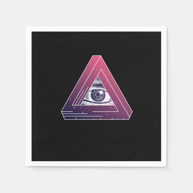 Illuminati Triangle Symbol Masonic Conspiracy Gift Pappersservett (Framsidan)