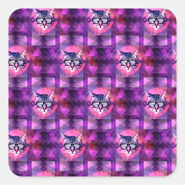 illuminatikkatt fyrkantigt klistermärke (Framsida)