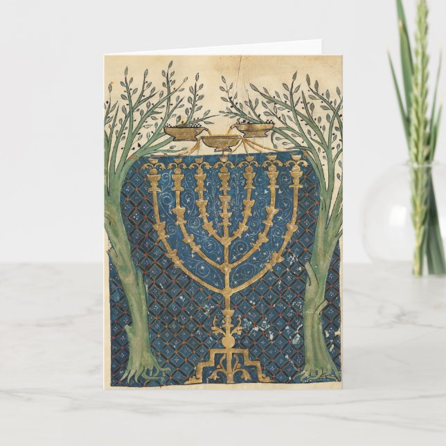 Illumination of a menorah, from helgkort (Framsida)