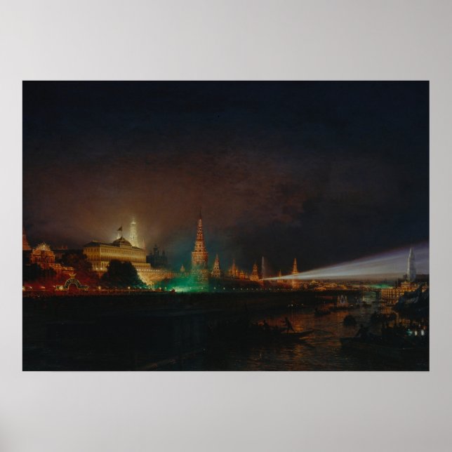 Illumination of the Kremlin, 1883 (oil on canvas) Poster (Framsidan)