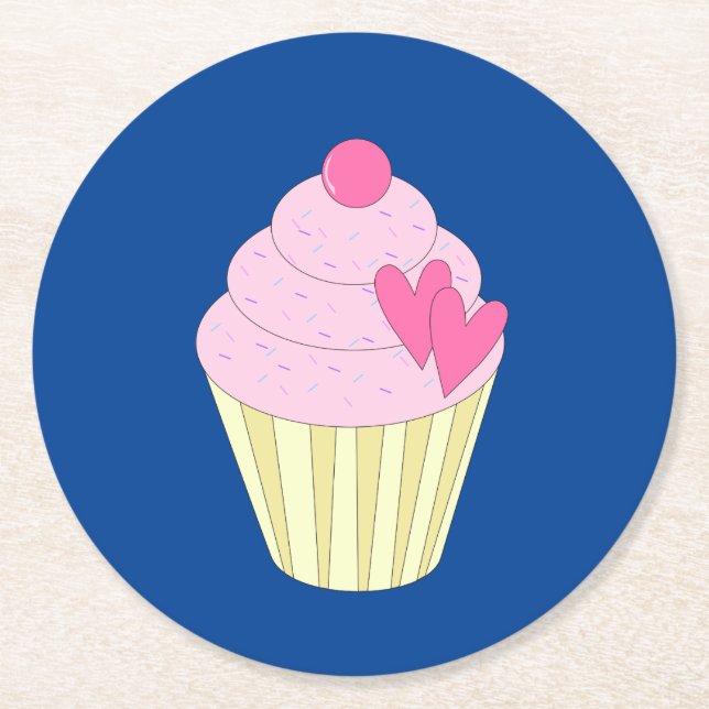 illusim Mörk blått Underlägg Papper Rund (Framsidan)