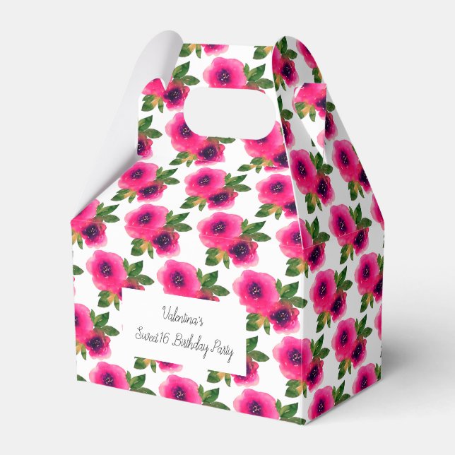 illusima Akvarell Rosa Rosor Sweet 16 Presentaskar (Framsidan Sidan)