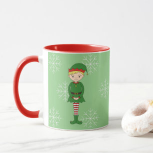 illusima Alv Pojke Jul Snöflingor Ljusgrön Mugg