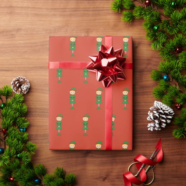 illusima Alv Tjej Jul Röd Presentpapper (Julgåva)