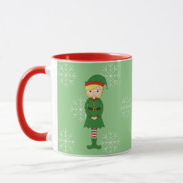illusima Alv Tjej Jul Snöflingor Ljusgrön Mugg