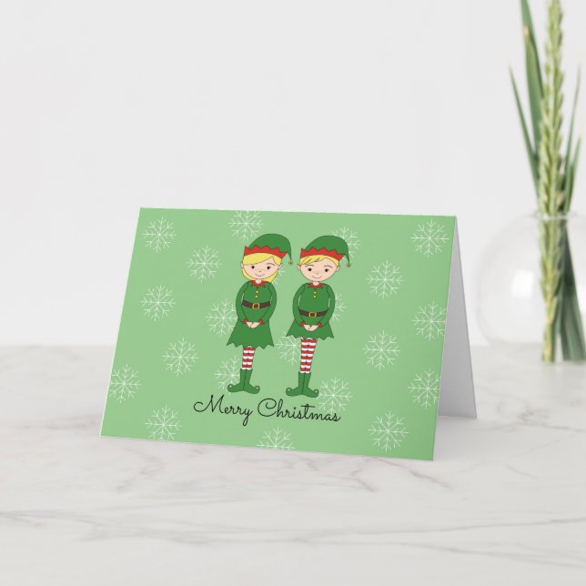 illusima Alver Jul Snöflingor Ljusgrön Helgkort (Framsida)