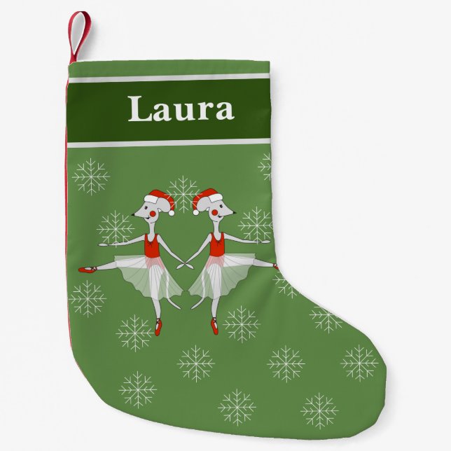 illusima Balett Dansande Möss Jul Snöflingor Liten Julstrumpa (Framsidan)
