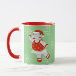 illusima Balettdansös Flodhäst Jul Snöflingor Mugg