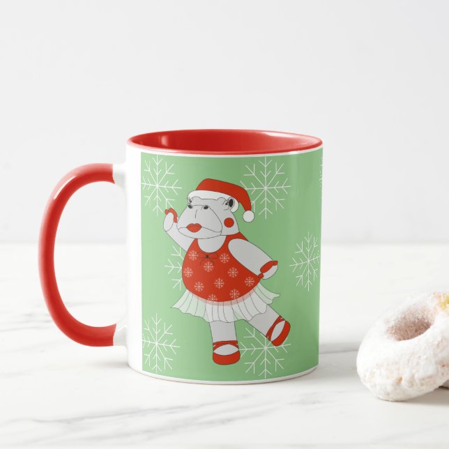 illusima Balettdansös Flodhäst Jul Snöflingor Mugg (Med munk)