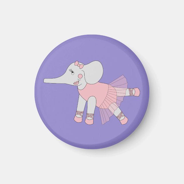 illusima Ballerina Elephant Light Lila Magnet (Framsidan)