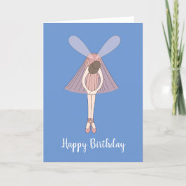 illusima Ballerina Fairy Blue Birthday Card Kort