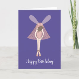 illusima Ballerina Fairy Mörk Lila Birday Card Kort