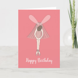 illusima Ballerina Fairy Peach Birthday Card Kort