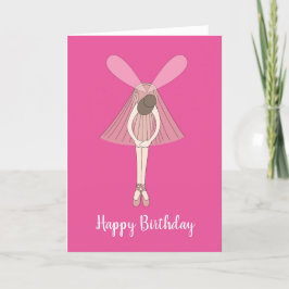 illusima Ballerina Fairy Rosa Birday Card Kort