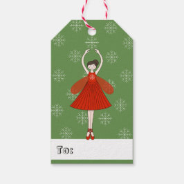 illusima Ballerina Fe Christmas Snöflingor Presentetikett