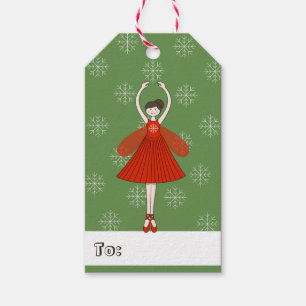 illusima Ballerina Fe Christmas Snöflingor Presentetikett