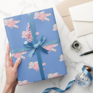 illusima ballerina flodhäst blå presentpapper