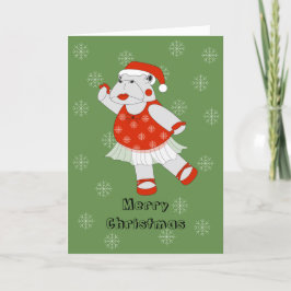 illusima ballerina flodhäst jul snöflingor helgkort