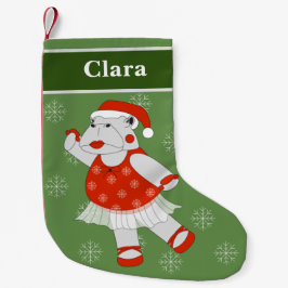 illusima Ballerina Flodhäst Jul Snöflingor Liten Julstrumpa