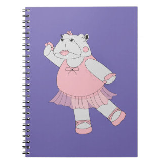 illusima Ballerina Flodhäst Lila Anteckningsbok