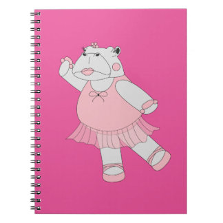 illusima Ballerina Flodhäst Rosa Anteckningsbok