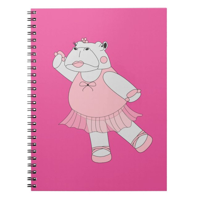 illusima Ballerina Flodhäst Rosa Anteckningsbok (Framsidan)