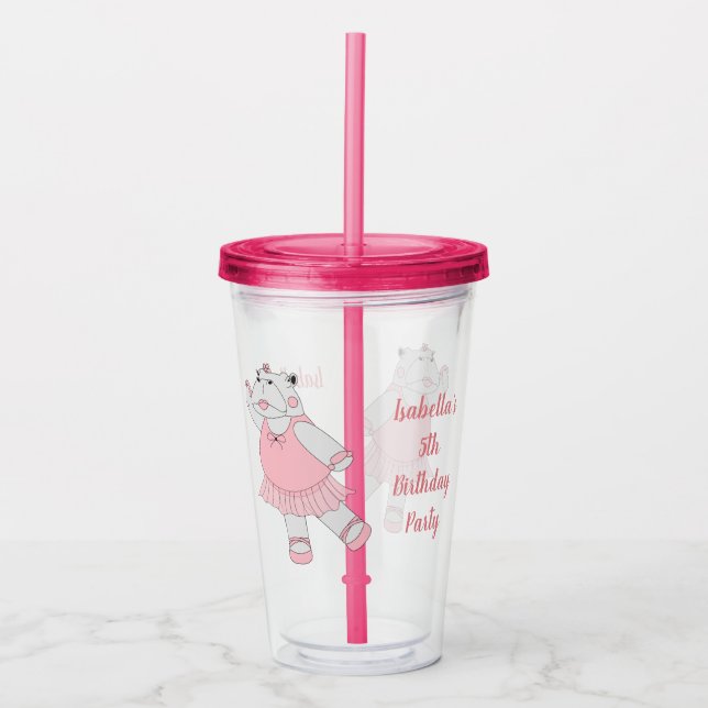 illusima Ballerina Hippo med text Take Away Mugg (Framsida)