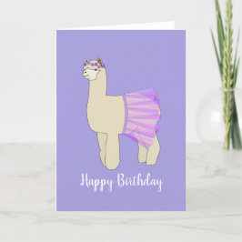 illusima Ballerina Llama Lila Birthday Card Kort