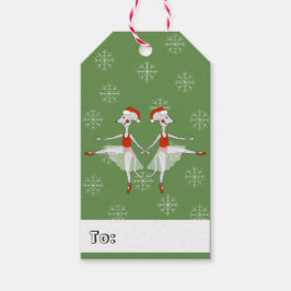 illusima Ballerina Mice jul Snöflingor Presentetikett