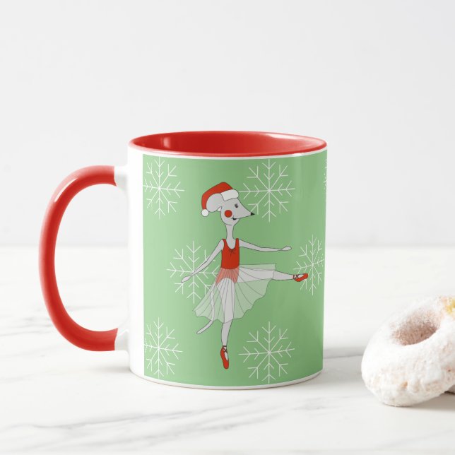 illusima Ballerina Mus Jul Snöflingor Mugg (Med munk)