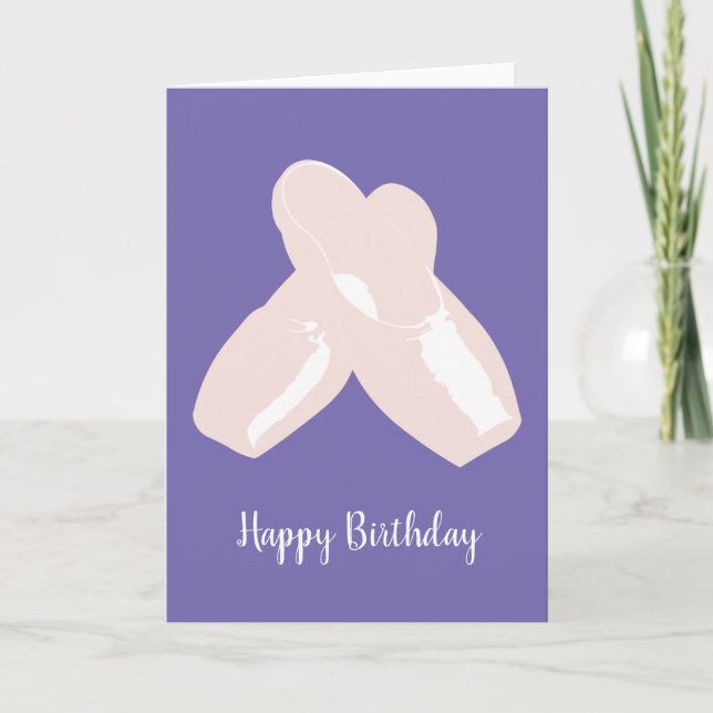 illusima Ballerina Point Shoes Lila Birthday Kort (Framsida)