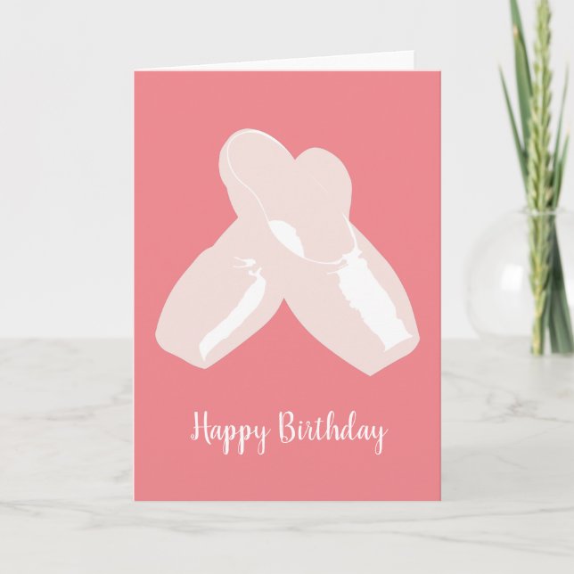 illusima Ballerina Point Shoes Peach Birthday Kort (Framsida)