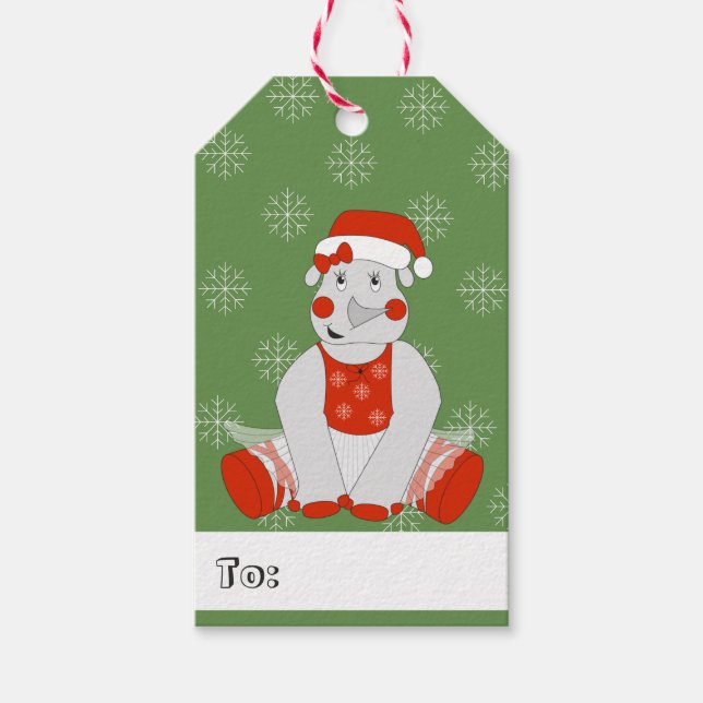 illusima Ballerina Rhino jul Snöflingor Presentetikett (Framsidan)