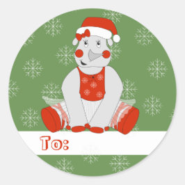 illusima Ballerina Rhino jul Snöflingor Runt Klistermärke