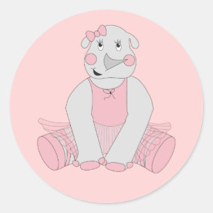illusima Ballerina Rhino Ljus rosa Runt Klistermärke