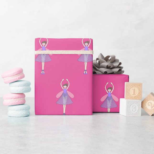 illusima Ballet Fairy Rosa Inpackningspapper Presentpapper (Baby Shower)