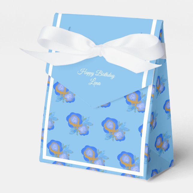illusima Blå Guldrosa Blå Födelsedagspresent/ Presentaskar (Framsidan Sidan)