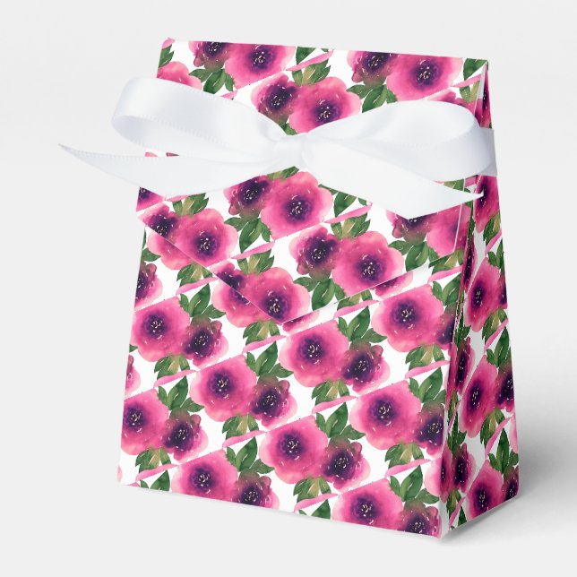 illusima Blommig Rosa Ros Vattenfärg Present/ Presentaskar (Framsidan Sidan)