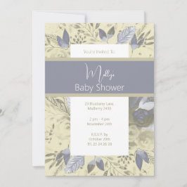illusima Boho Watercolor Blommigt Baby Shower Inbjudningar
