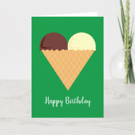 illusima Choc Banana Ice-Cream Grönt Birthday Card Kort