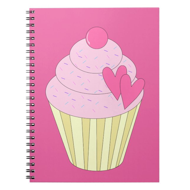 illusima Dekorerad Cupcake Anteckningsbok (Framsidan)