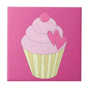 illusima Dekorerad Cupcake Kakelplatta