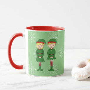 illusima Elf Kids jul snöflingor Ljusgrön Mugg