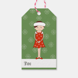 illusima Girl in Snowflake Dress jul Presentetikett