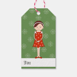 illusima Girl jul Snöflingor Presentetikett