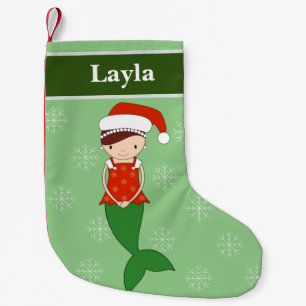 illusima Havfrusken jul snöflingor Grön Liten Julstrumpa