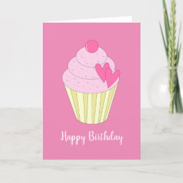 illusima Kärlek Heart Cupkaka Rosa Card Kort