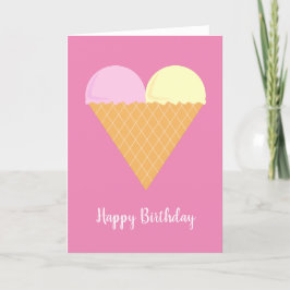 illusima Kärlek Heart Ice-Cream Rosa Birday Card Kort
