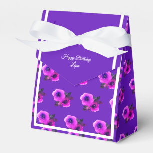illusima Lila Blommig Mönster Födelsedagspresent/ Presentaskar